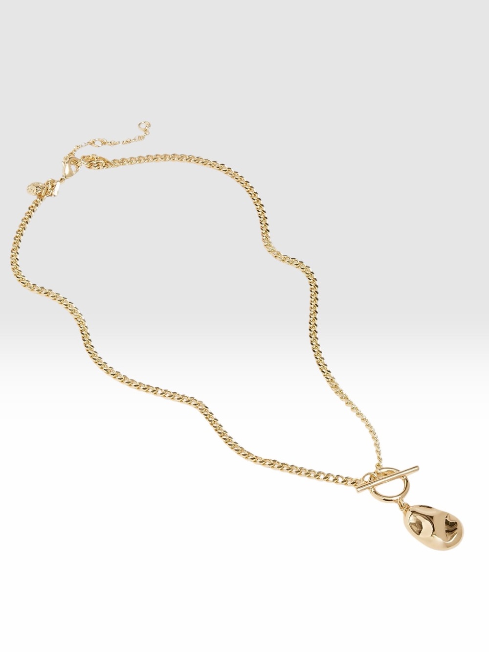 NWT J. Crew factory Hammered pendant necklace with T-bar closure gold